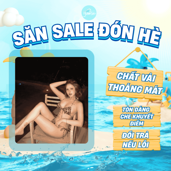 Bikini đi biển 2 mảnh họa tiết da báo gợi cảm