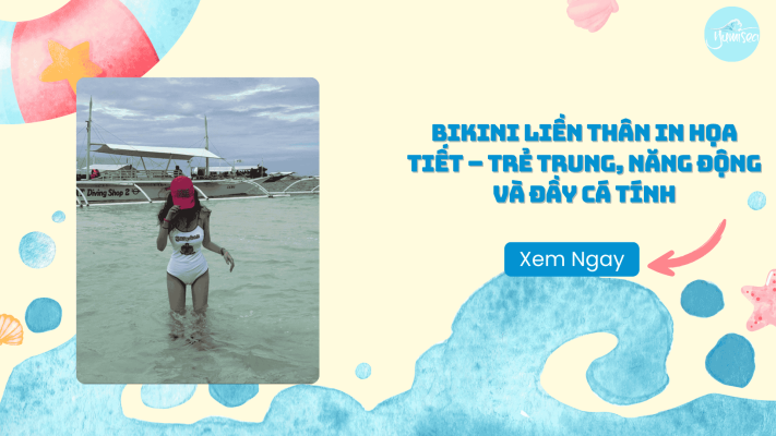Bikini liền thân in họa tiết – Trẻ trung, năng động